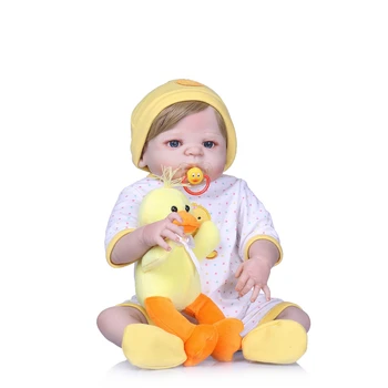 

NPK dolls reborn 57cm Soft Silicone Reborn Dolls Baby Realistic Doll Reborn 23 Inch Full Vinyl BeBe Boneca Reborn Doll For Girl