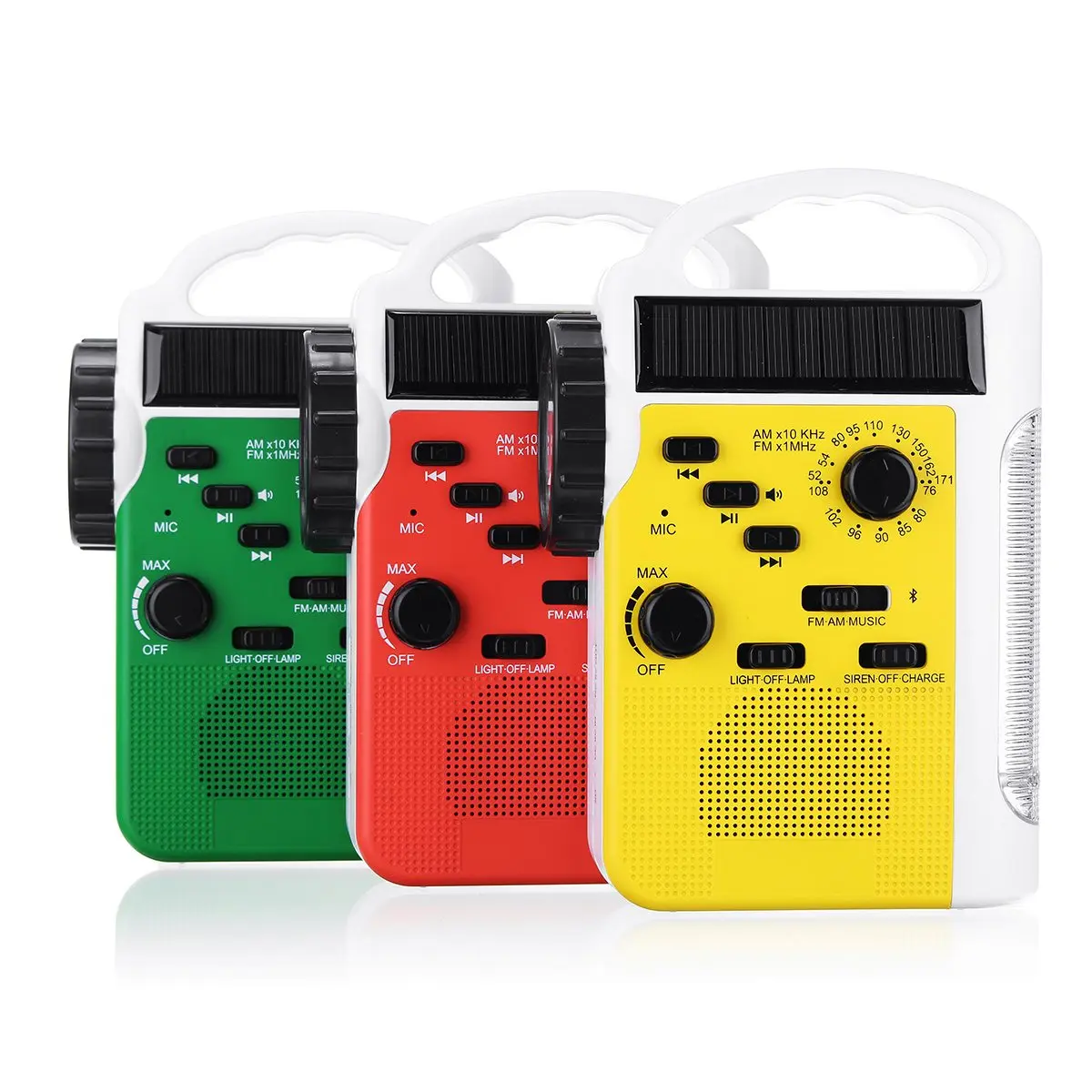 

Portable 6 in 1 AM/FM Bluetooth Solar Hand Crank Radio With Speaker Mobile Power Supply Support SD Card LED Flashlight Radios