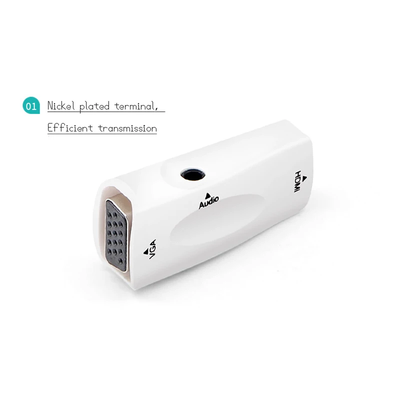 HDMI الذكور إلى VGA 15 دبوس شاحن أنثي الصوت محول الكابل FHD 1080 P 720 P 480 P للكمبيوتر محمول التلفزيون مربع شاشة عرض كمبيوتر العارض