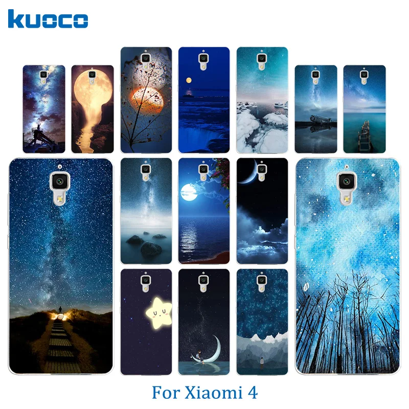 Для Xiaomi Mi4 чехлы для телефонов силикон Mi 4 задняя крышка с узором ночного неба TPU
