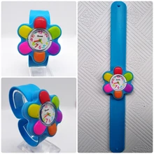 2019 New Fashion Unique Style Cartoon Flower Watch Children Silicone Kids Watch Quartz WristWatch Slap Cute Baby Gift hot Sale