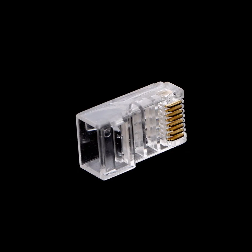 100 шт./компл. RJ45 8-контактный разъем CAT6 сетевой кабель штекер модульный Ethernet хрустальные пробки Jack высокое качество