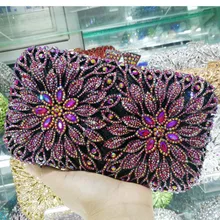 AB Серебряная Ослепительная сумочка клатч в кристаллах Свадебные вечерние сумки AB клатч вечерние женские сумки на плечо SC773