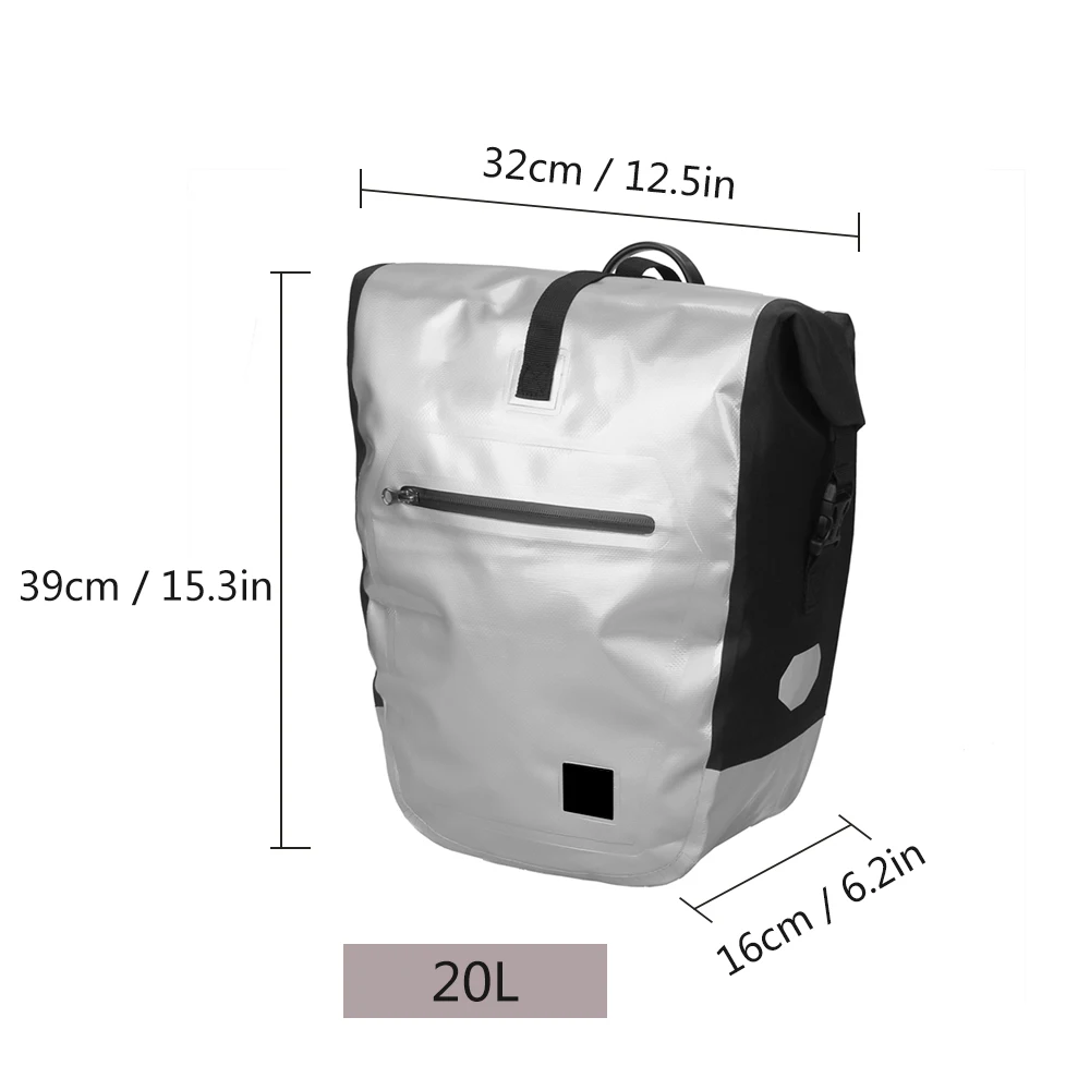 Perfect Lixada 20L Roller Bike Pannier Cycling Bicycle Rear Pack Bag Waterproof MTB Bike Seat Trunk Bag Big Capacity 3