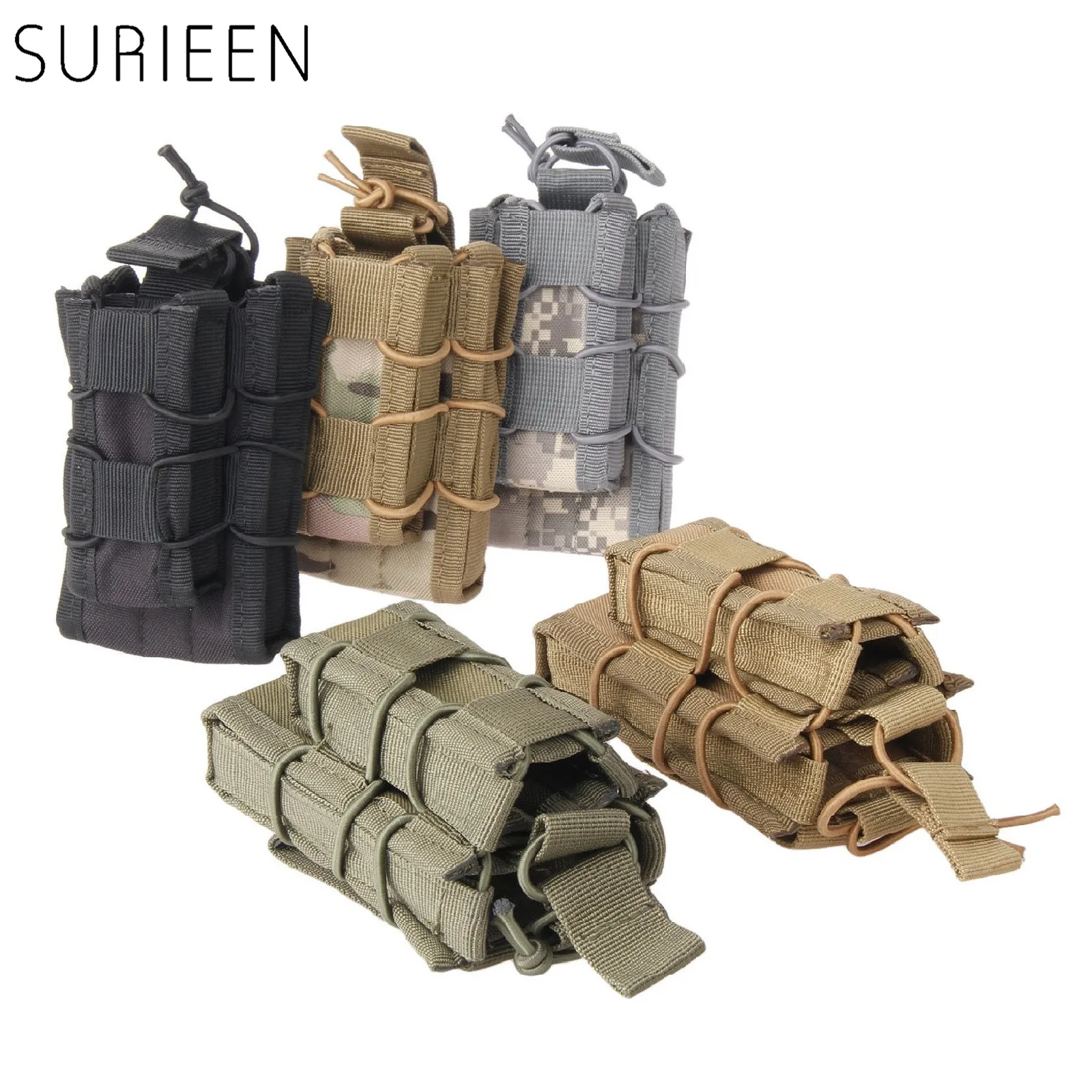 

1 Pc Molle Magazine Pouch Nylon Open-top Double Layer Storage Bags Tactical Hunting Shooting Rifle Pistol Mag Pouch 11.5*7.5*6cm