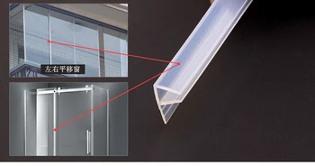

Weatherstrip Draft Stopper 10mm Glass Screen Sliding Sash Shower Door Window Balcony Seals Draught Excluder Silicone Strip 5m F