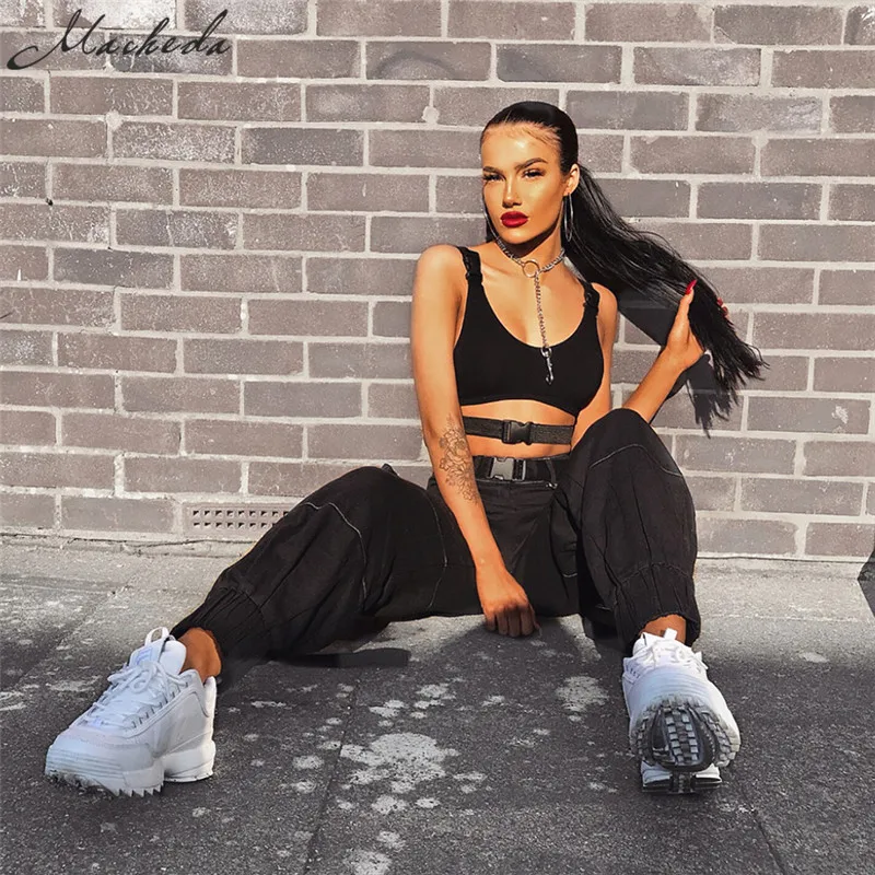 Macheda New Casual Joggers Black Women Hip Hop Streetwear Pants High Waist Loose Female Trousers Fashion Ladies Pants Macheda New Casual Joggers Black Women Hip Hop Streetwear Pants High Waist Loose Female Trousers Fashion Ladies Pants