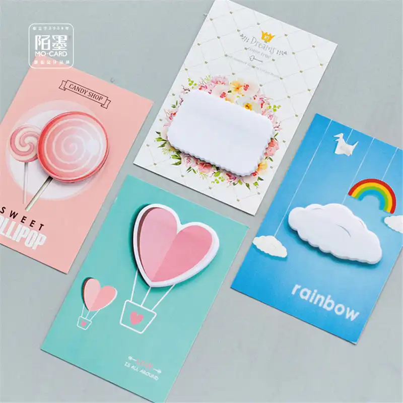 4 шт./компл. Kawaii цветов радуги Блокнот записок прекрасный Lollipop разместить его для
