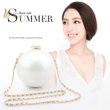 

Pearl round bag chain ball party purses luxury handbags women Messenger Crossbody Bags Evening Clutch Bag Wedding Boutique color