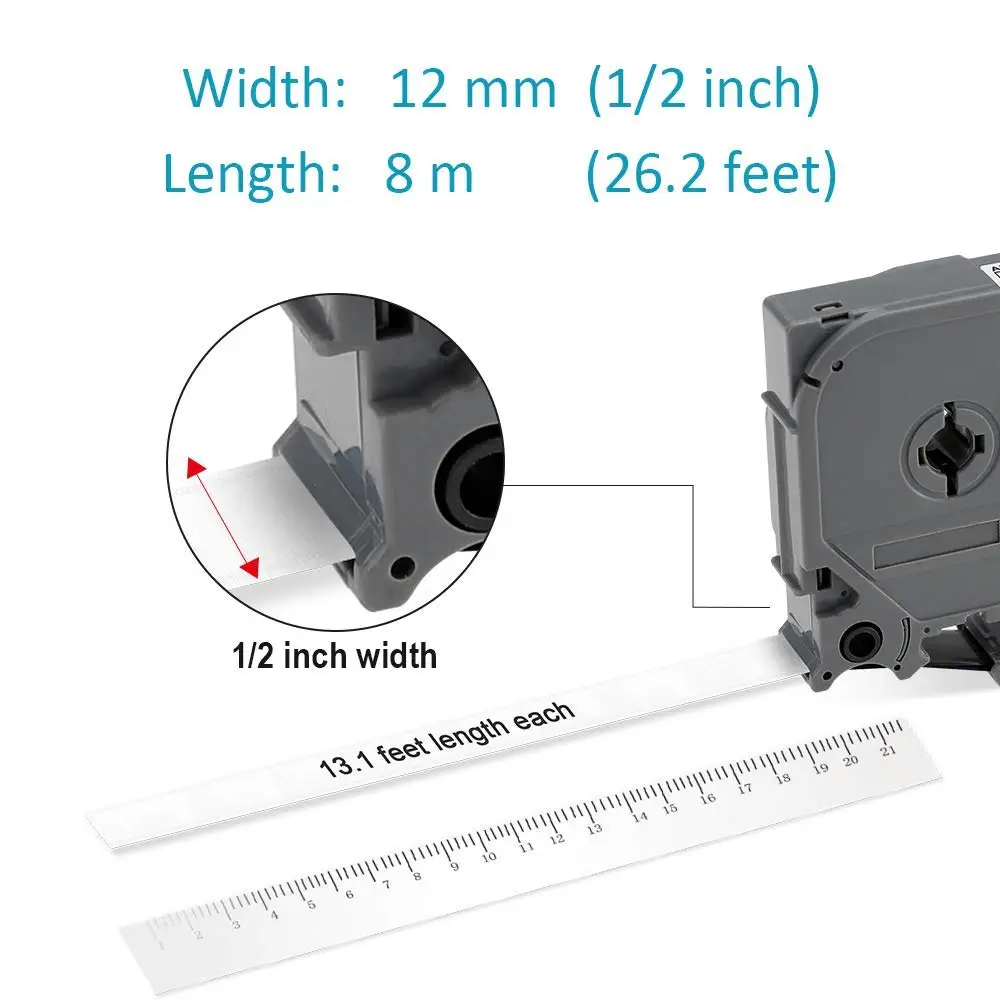 12 мм P Touch TZe ленты TZe-R231 TZe-R234 TZe-RN34 TZe-RE34 1/" Машинки для печати ярлыков ленты совместимы с Brother P-Touch ленты