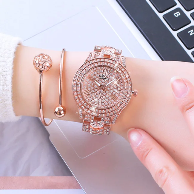 

New Arrive Quartz Watch Women Creative Women's Bracelet Watches Crystal Dress Fashion Female Clock Relogio Feminino Montre Femme