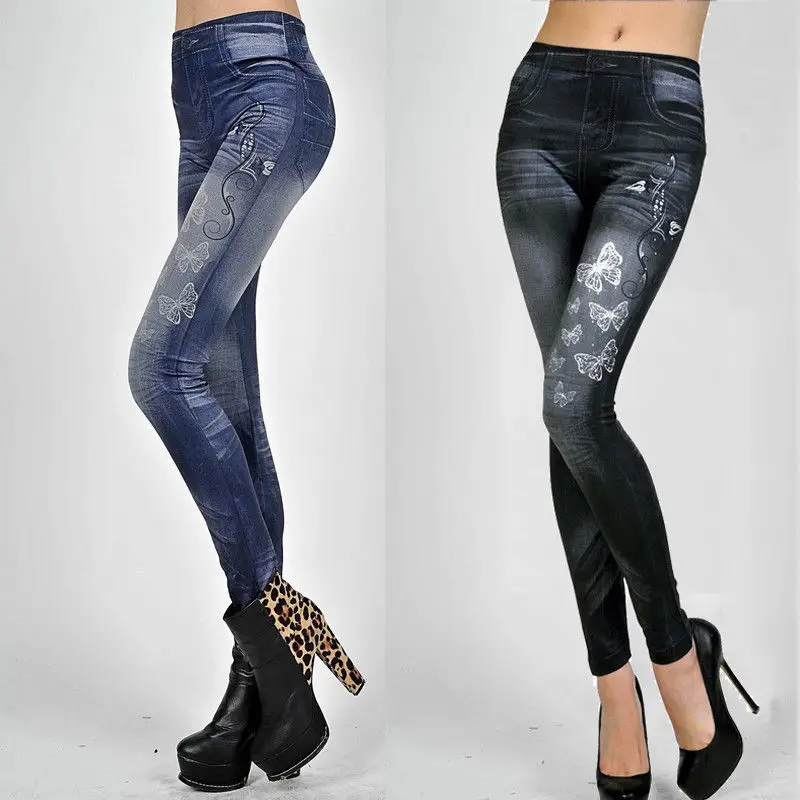 Новые модные женские джинсы выглядят облегающие эластичные леггинсы тонкие леггинсы мягкие