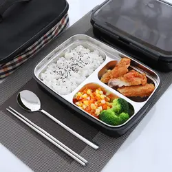 3/4 решетки 304 Нержавеющая Сталь Bento коробка переносная коробка для ланча контейнер для еды для пикника школы работы