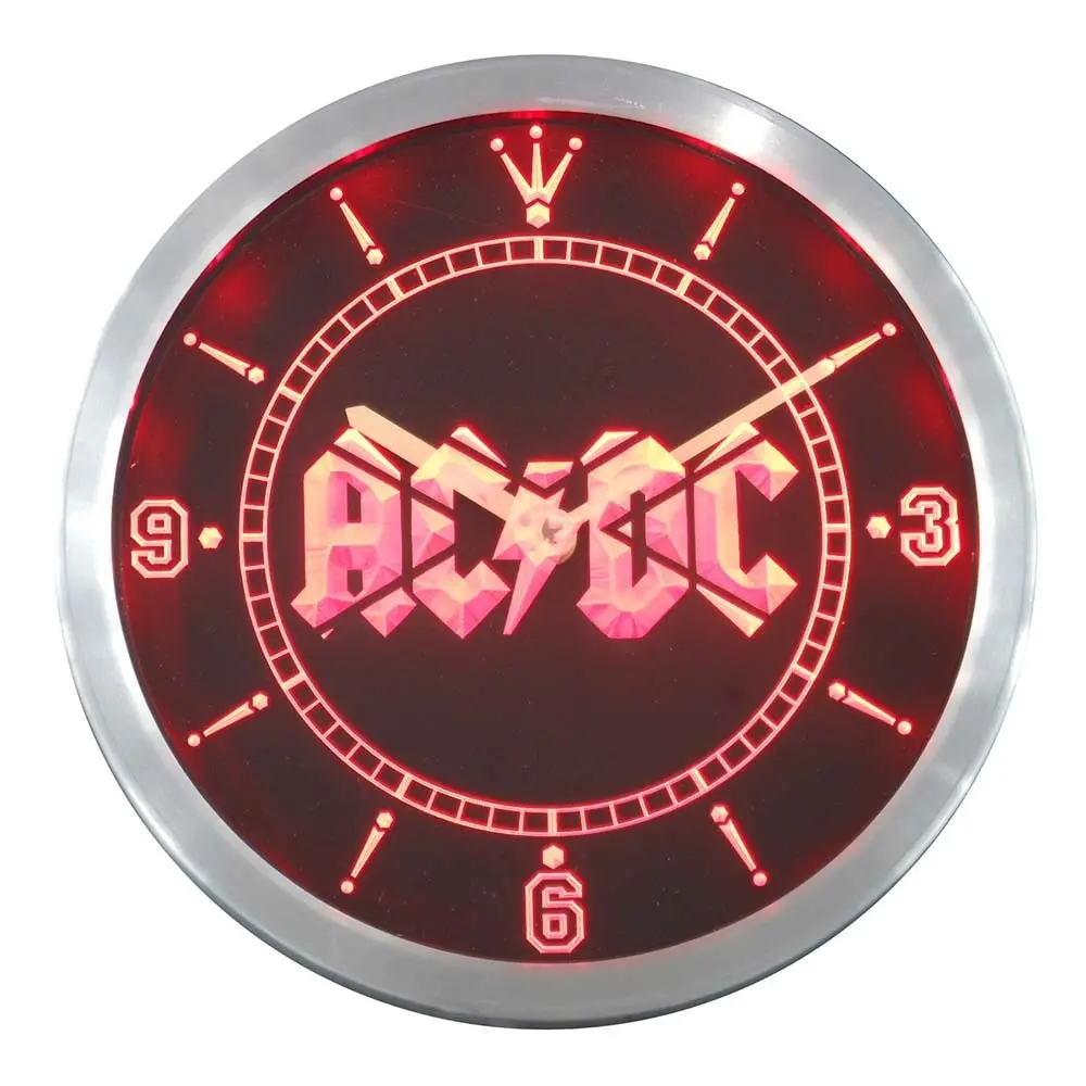 

nc0148 ACDC AC/DC Band Music Bar Club Neon Sign LED Wall Clock