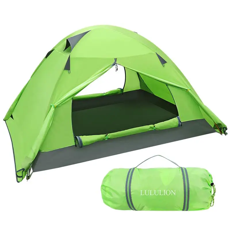 

LULULION Waterproof PU Coating Backpacking Outdoor Camping Hunting Hiking Tent Two Doors Double Layer Anti-UV with Aluminum Rods
