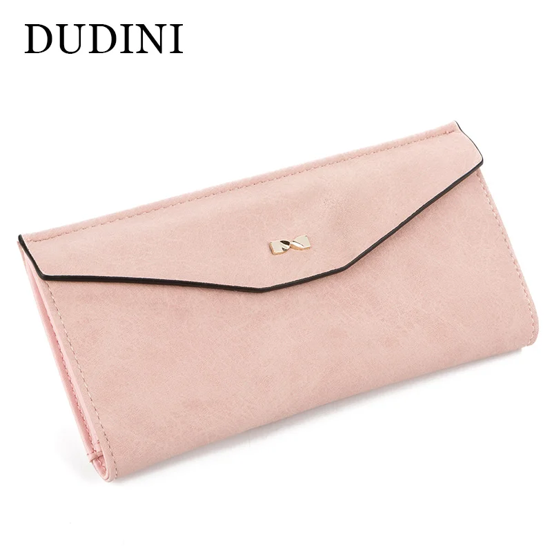 

DUDINI Fashion Korean Style Ladies Wallet Butterfly Pattern Women's Wallet Long Section 3 Fold Solid Color Simple Womens Wallets