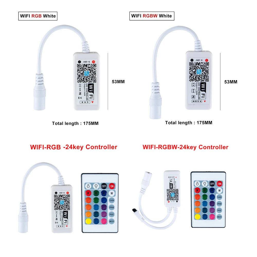 2835 3528 5050 RGB RGBW Светодиодная лента беспроводной Wifi USB Bluetooth контроллер LED 24 клавиши
