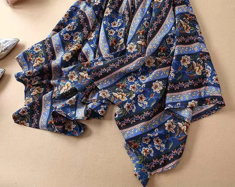 Тренд boho Цветочные Повседневные женские платья элегантные модные женские платья Turn-Down Воротник галстук ремень Кнопка асимметричное платье