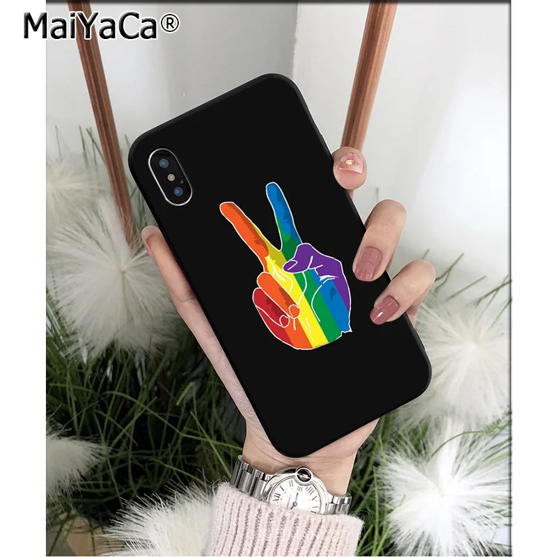 MaiYaCa LGBT Радужный ТПУ мягкий черный чехол для телефона чехол для Apple iPhone 8 7 6 6S Plus X XS MAX 5 5S SE XR чехол - Цвет: A13