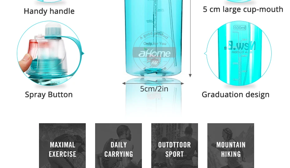 Летний спортивный спрей бутылка для бега и езды на велосипеде чашка для питьевой воды 2 в 1 распылительная бутылка
