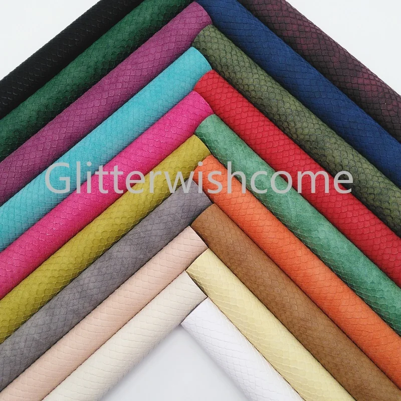 Glitterwishcome 21X29 см A4 размер винил для бантов тисненая змеиная зернистая кожа Fabirc искусственная кожа листы для бантов, GM349A