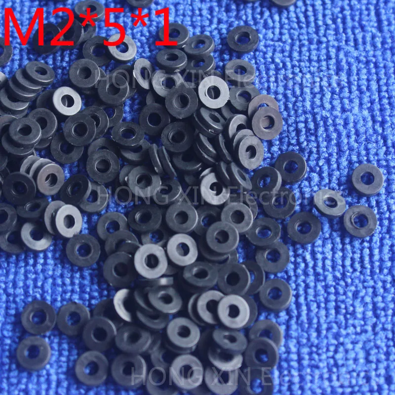 M2*5*1 1pcs Black Nylon Washer Plastic Flat Spacer Washer Thickness