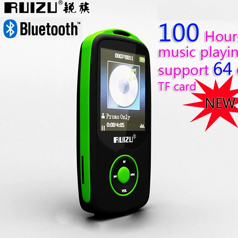Спортивный MP3-плеер ruidu X06 с Bluetooth и экраном 1,8 дюймов, плеер 100 часов, высокое качество, рекордер без потерь, FM