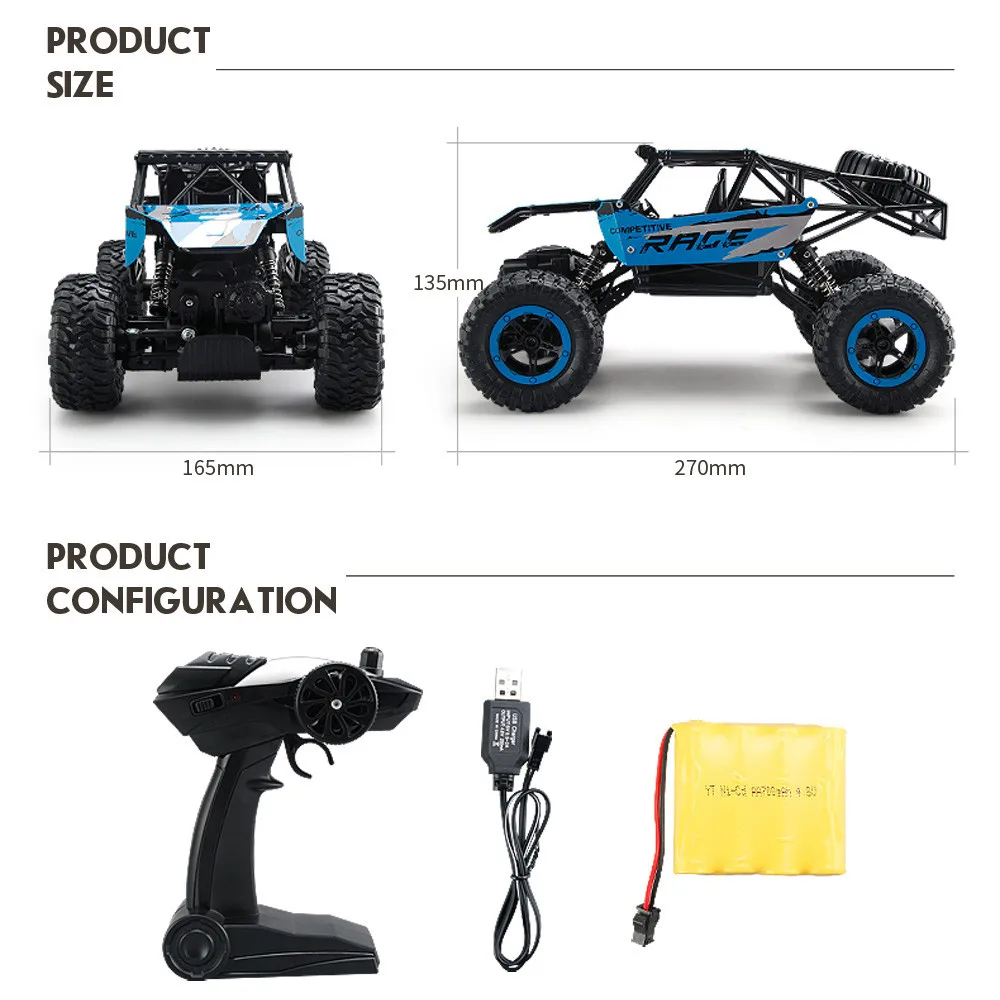 

2017 New Electric car 1:14 RC Toys 2.4Ghz Rock Crawler 4 Wheel Drive Radio Remote Control hobby modelismo RC Radio models