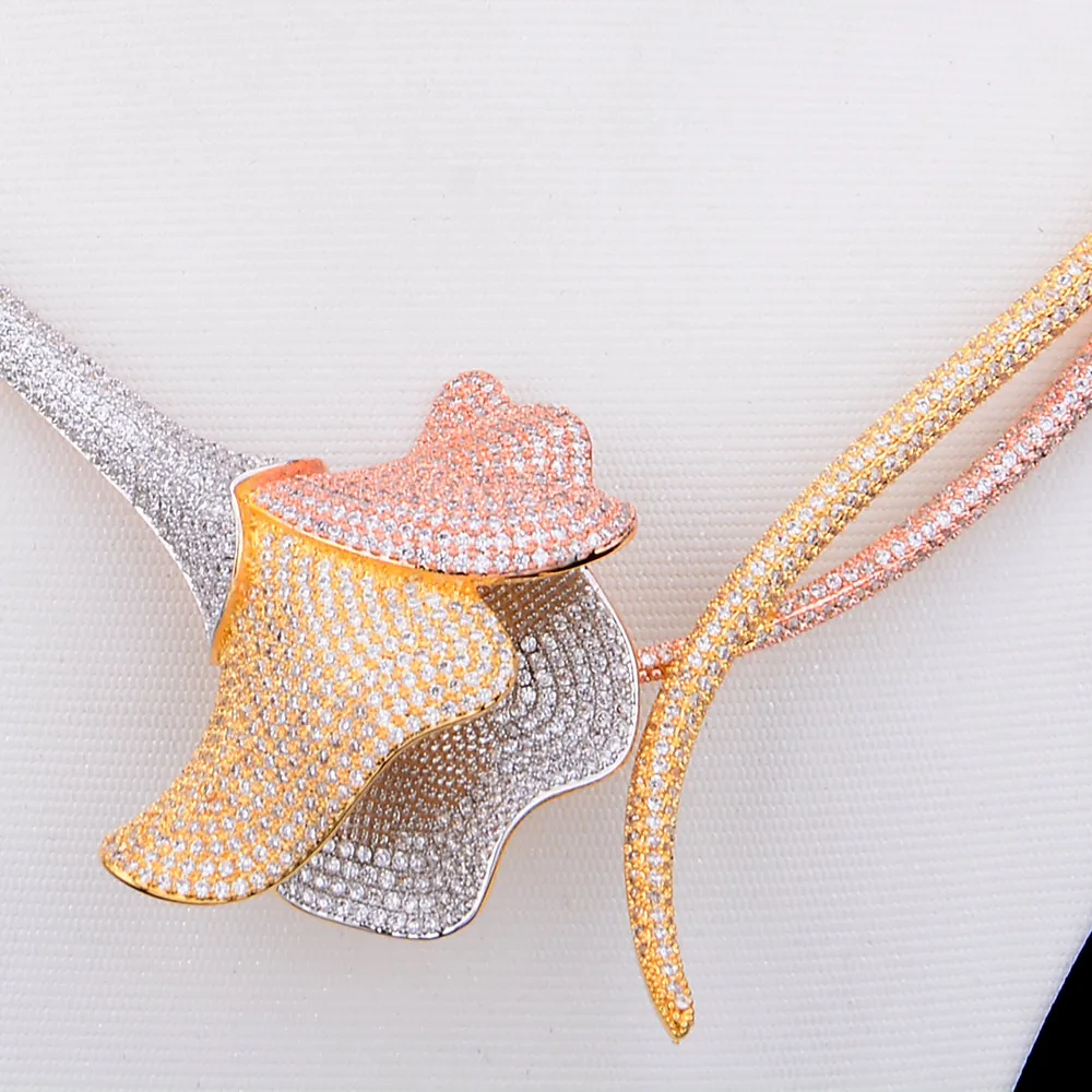 GODKI BIG Luxury Flower 4pcs African Cubic Zircon CZ Nigerian Jewelry sets For Women Wedding Dubai Gold Bridal Jewelry Sets 2019