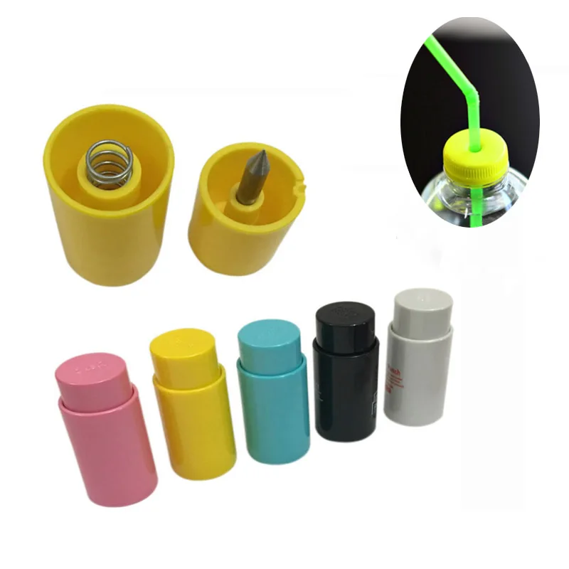 

New Drink Punch Mini Water Drill Bottle Opener Beer Soda Cap Bottle Cover Hole Opener For Straw Bar Kitchen Tools Accessaries