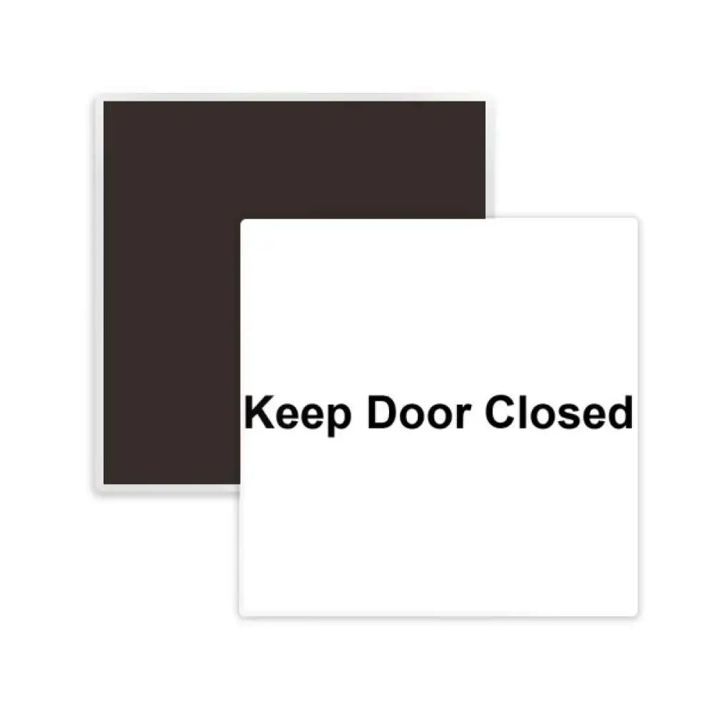 

DIYthinker Keep Door Closed Black Symbol Square Ceramics Fridge Magnet 2pcs