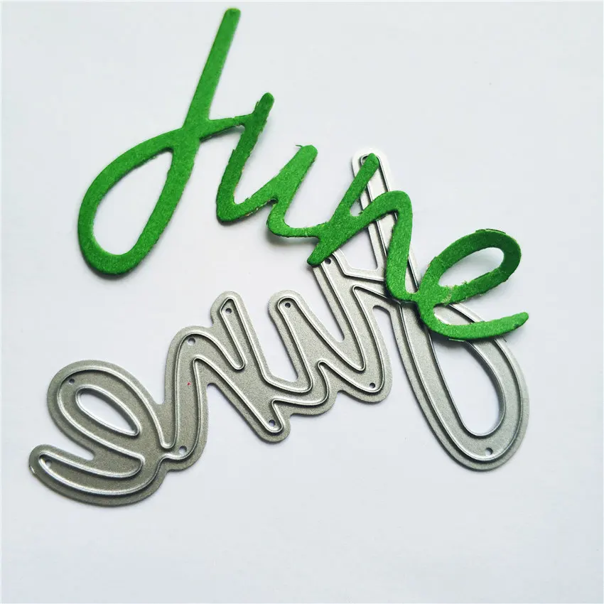 

June Word Dies Cutting Dies Stencils For Scrapbooking Paper Card Decorative Craft Embossing Die Metal Cutting Dies New 2019