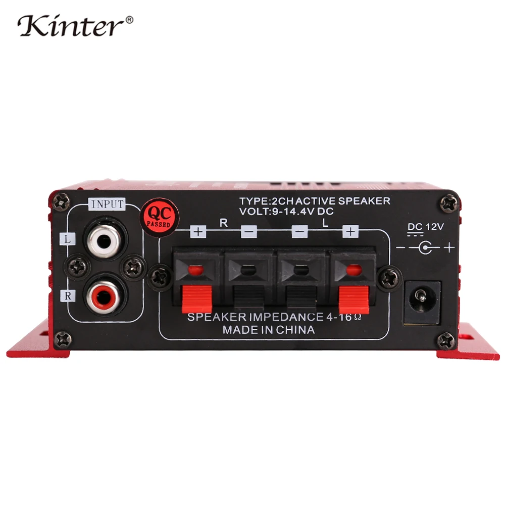 Mini amplificador de audio kinter para altavoz 2 canales MA-170 amplificadores de coche de motocicleta para casa sonido estéreo DC12V fuente de alimentación cable