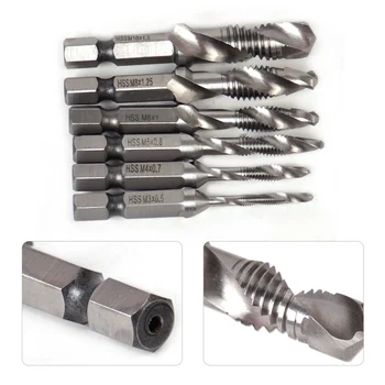 

LETAOSK New 6x HSS Metric Spiral Tap Bit Thread Screw M3-M10 Kit Combination Drill Machine