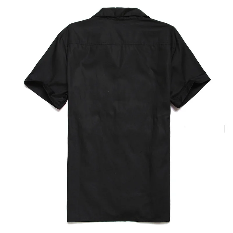 Новая мужская летняя рубашка с геометрическим рисунком Арлекин с узором «ромбиками» рубашка с коротким рукавом Хлопок рокабилли черная