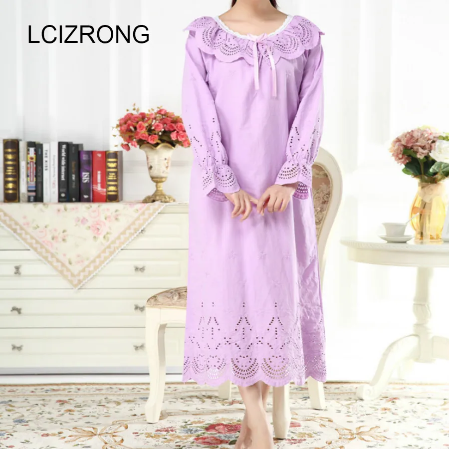 

Summer Loose Nightgown Elegant Embroidery Women Nightshirt Fat Nightgowns Sleep Lolita Home Dress Mom Girl Night Dress Sleepwear