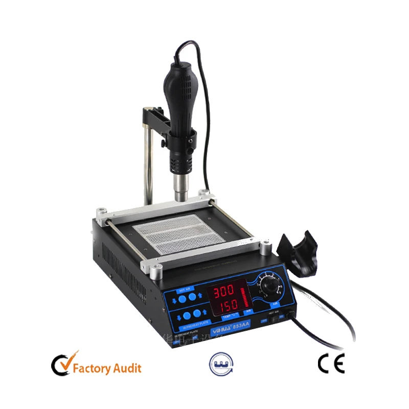 

Newest, YIHUA-853AA BGA Preheating Station Rework Station with hot air gun