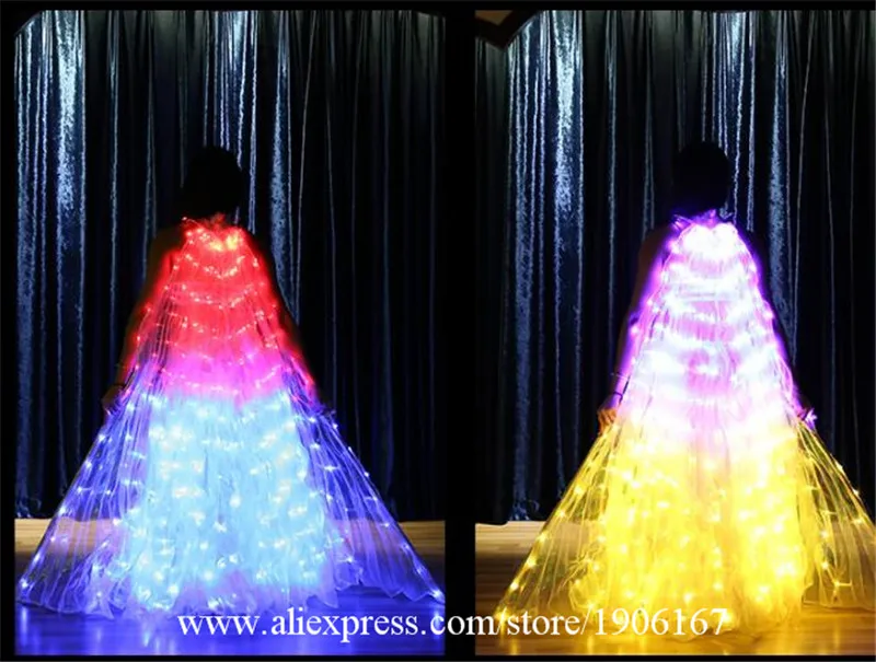Bellydance colorful led light wings perform dress wings butterfly wears led costumes bar luminous cloak led2