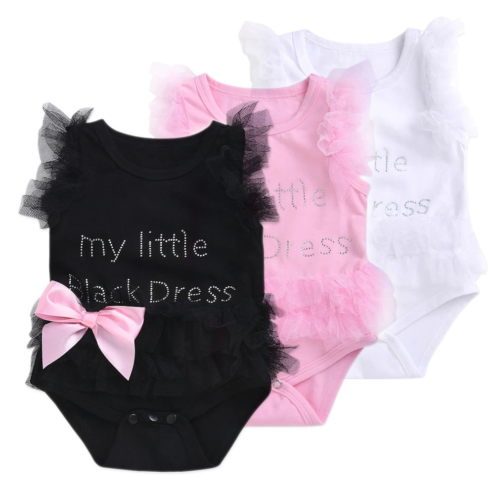 Newborn Kids Baby Girl Infant Romper Jumpsuit Bodysuit Tutu Dress Clothes Outfit