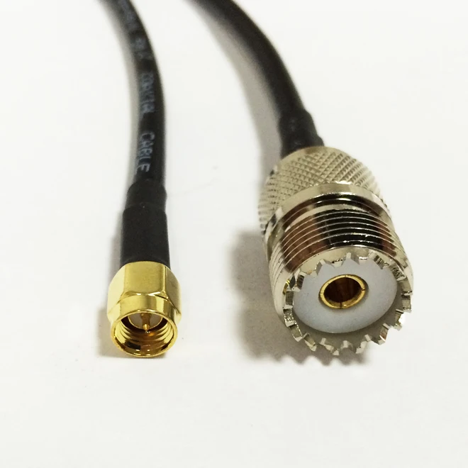 2 шт. SMA Мужской к разъем UHF SO239 RF переходник для коаксиального кабеля RG58 50 см 20