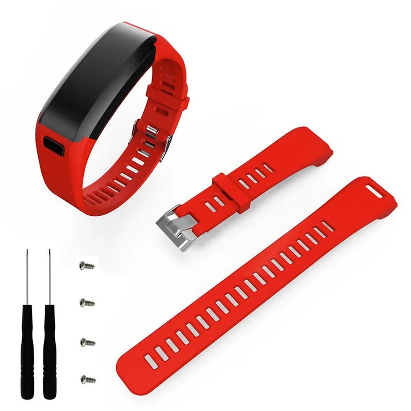 Многоцветный силиконовый ремешок на запястье для Garmin Vivosmart HR Smartband с винтом 4 шт. и