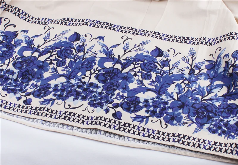 Kostlich Blue And White Porcelain Print Summer Dress Women 2017 Short Sleeve 1950s Vintage Dress Belt Tunic Sexy Party Dresses (14)