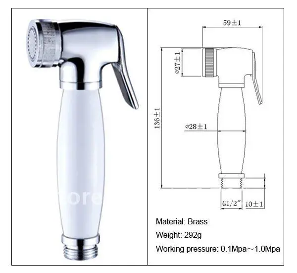 Ручной Shattaf биде хром и белая краска туалет спрей душ Бесплатная доставка A2004|shower