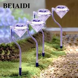 Beiaidi 4 шт./лот diamond Панели солнечные LED Спайк пятно света прожектор Открытый Пейзаж сада Путь Лампы для газонов