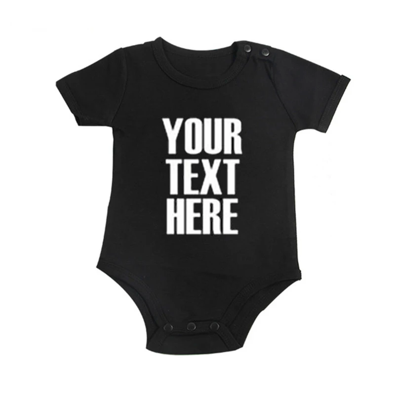 

Custom Personalized with Your Text and/or Images One-piece Baby Clothes Playsuit Short Sleeve Cotton Jumpsuit Outfit Baby Creepe