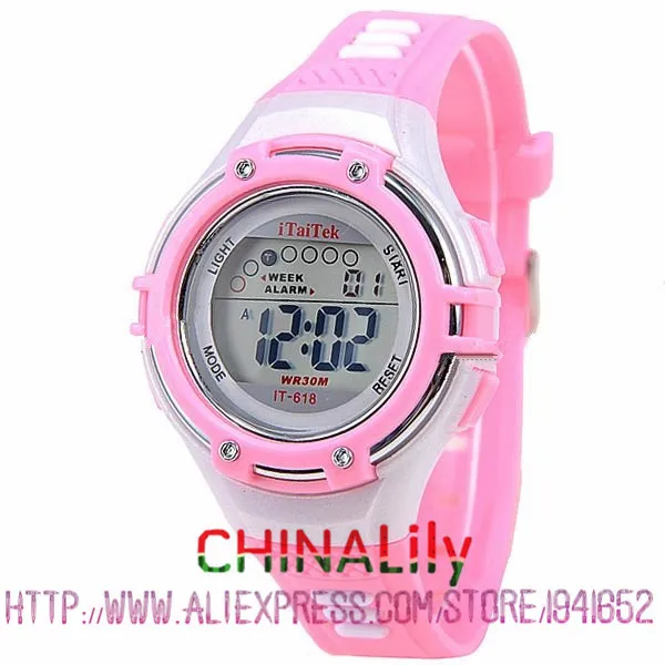 

Kid's Multi-functional 30M Waterproof Sports LED Electronic Wrist Watch with Stopwatch, Night Light & Alarm Clock Function 618