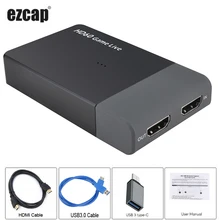 USB 3,0 видео захвата HD60 игра потоковая трансляция в прямом эфире микрофон HDTV HDMI кабель для xbox один PS3 PS4 для телефона из поликарбоната с AMCAP Vmix последнюю версию Wirecast
