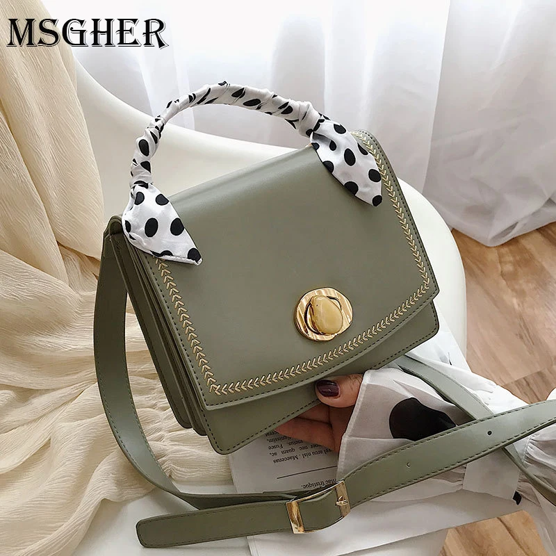 

MSGHER PU Leather Crossbody Bags For Women 2019 Chain Shoulder Messenger Bag Ladies Travel Phone Purses and Handbags WB2523