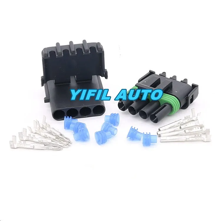 10sets/lot 4 Pin/way Female And Male Electronic Socket Plug Automobile