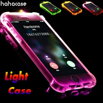

500pcs LED Call Light Up Glitter Flash Transparent Case For iPhone 11 Pro Max XS XR X 8 7 6 6S Plus 5 5S Luminous Soft TPU Cover